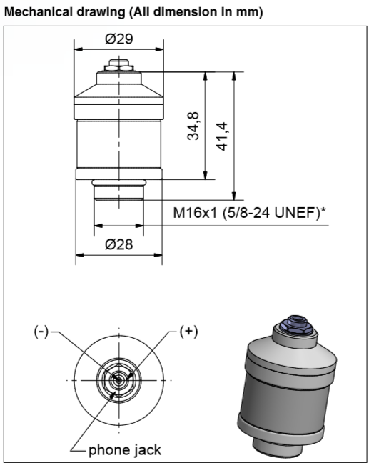Originele Medische zuurstofsensor oom102-1 O2-cel 3.5mm monohefboom 0