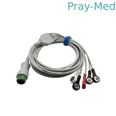 kopen Mindray 12pin Connector 5 Lead ECG kabel TPU Jacket EA6251B 040-000961-00 online vervaardiging