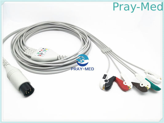 kopen Om 6 Pin Welch Allyn 5 Kabel 3.6m van Loodzoll Ecg Grey White Color online vervaardiging