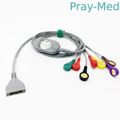 kopen 1.1m Lengte 7 de Kabel Leadwire 7 van Loodburdick ECG Pin Snap Connector online vervaardiging