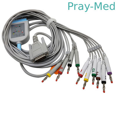 kopen Pediatrische het electrocardiogramkabel SE-12 van 10 Loodedan drukt SE-1200 3.6m TPU Jasje uit online vervaardiging