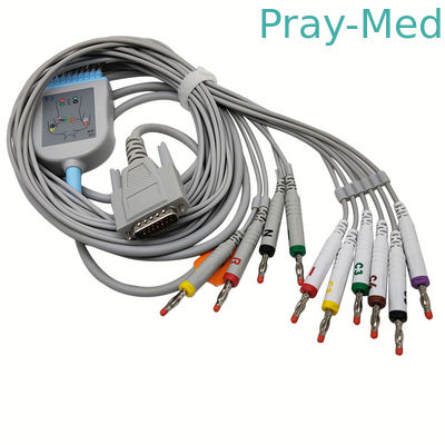 kopen Grijs TPU-Jasje 3.6m de Schakelaar van het Loodob 15 van CEI 10 van de electrocardiogramkabel AHA online vervaardiging