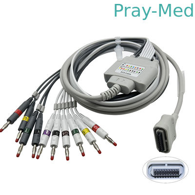 kopen 10 lood 20 Pin Banana 4,0 electrocardiogramkabel Compatibele Edan ECG SE-1515 DX12 Holter Cable online vervaardiging