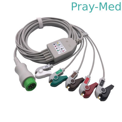 Mindrayipm 8/10/12 ECG Kabel, om Lood 12 Spelden 3/5 040-00961-00 EA6251B 3.6m
