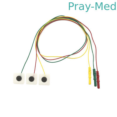 Compatibele wegwerp-ECG-leadwires Elektrode 3 Leads IEC Individuele verpakking