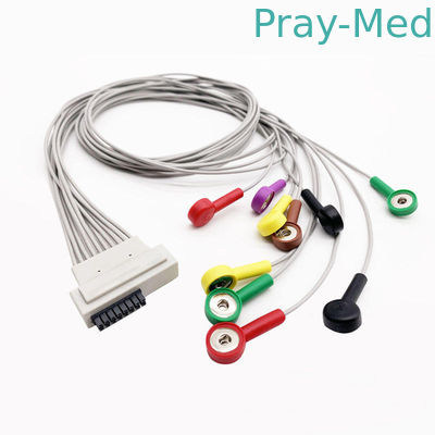 10 lood Cardioline ECG Leadwire 0.9m 16 Pin Banana Connector AHA/IEC