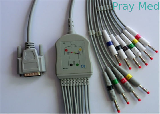 Goldway/de Kabel van Nihon Kohden Ecg, 5.0mm Dia Mindray Ecg Kabeldb 15 Speld