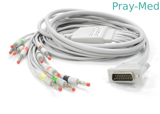 De Kabel AT1/2 van het Schillerelectrocardiogram met Lange Schroefob 15 SPELDschakelaar 5.0mm Dia