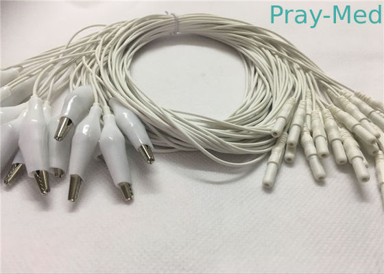 Van de Stijleeg van DIN 2,0 de Kabel van de Kopelektroden, 1.2m Krokodilleeeg Loodkabel