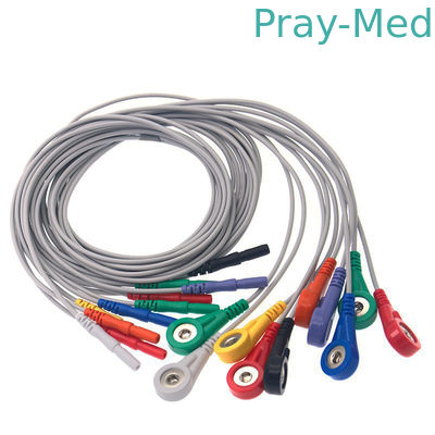 DIN 1,5 Holter Record 10 Loodtpu Geduldige Kabel voor Ecg-Machine