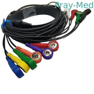 Schiller Ecg Holter Cable Compatible lidstaten-12 Blauw 10 Lood Onverwacht TPU Jasje