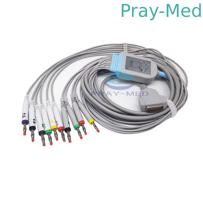 Het electrocardiogramkabel 10lead van GE Marquette met Banaan 4,0 2029893 001 met TPU