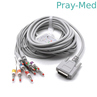 Nihon Kohden 10/12 leidt electrocardiogramkabel met Weerstand Grabber/Banaan 3m/10ft