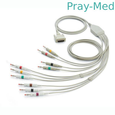 Mortara Eli ECG/electrocardiogramkabel 15 SPELDsnuifje/Grabber 5.0mm Diameter