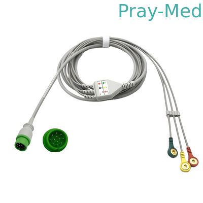 3 / 5 lood Ééndelige ECG Kabel 12 Pin Connector Infitron II Omni II Infinium-Kabel